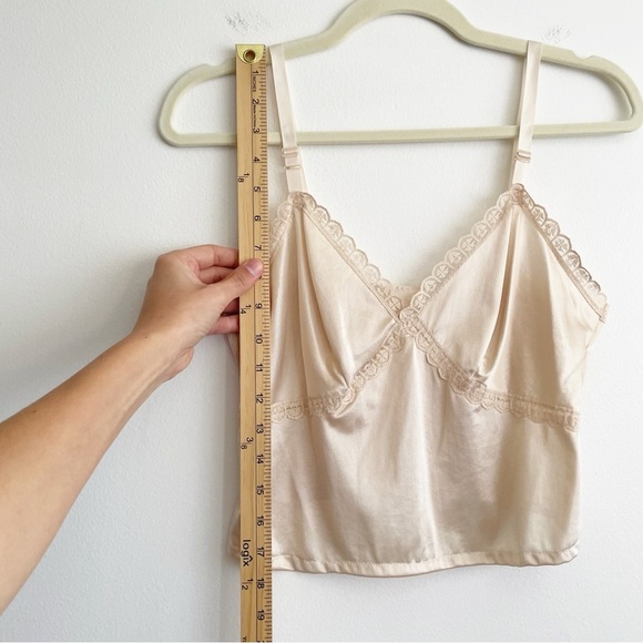 Vintage Sears y2k babydoll cami tank top dainty satin powder pink 90s coquette S - Picture 5 of 6